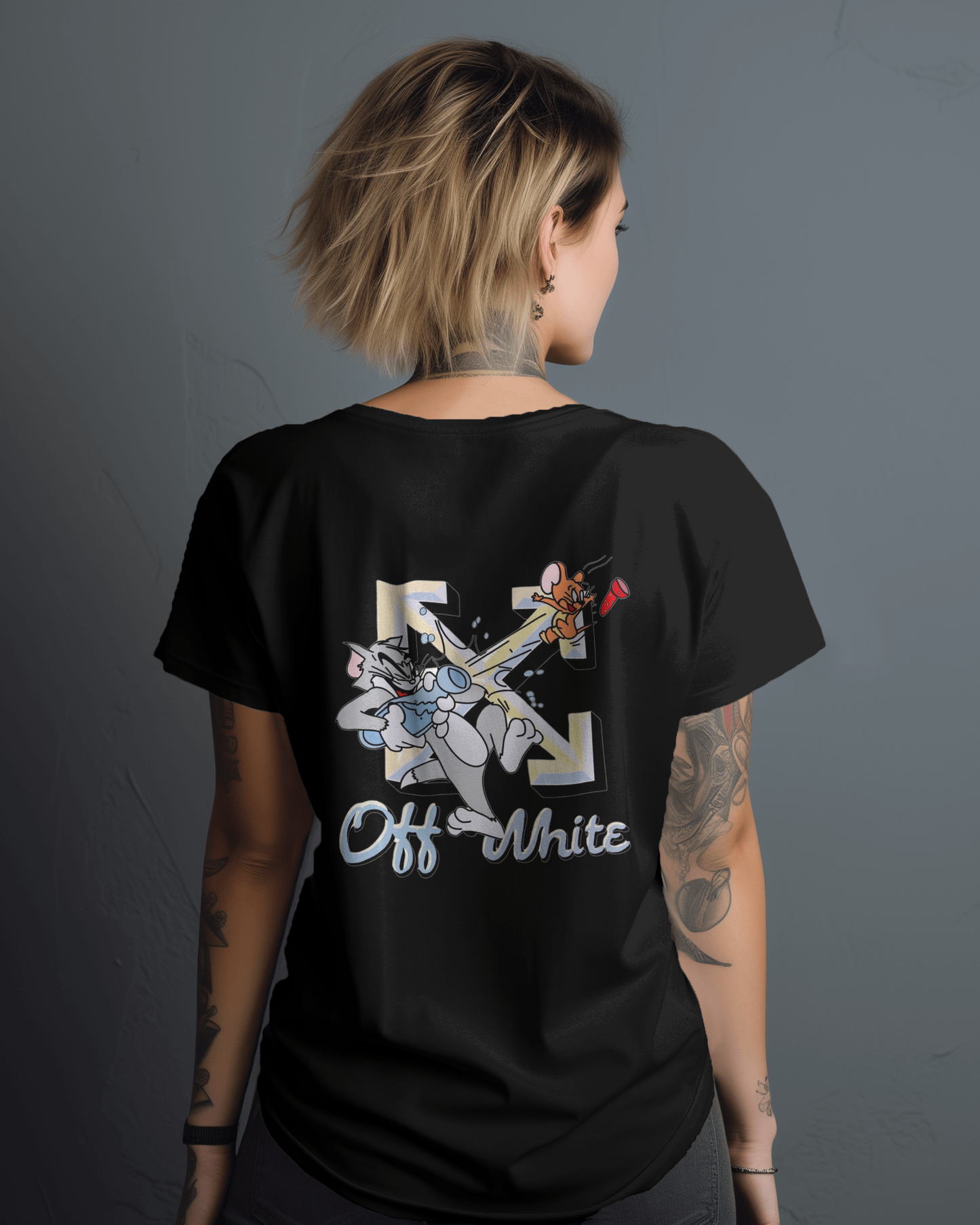 Tom and Jerry OFF-WHITE Oversize T-shirt for men and women