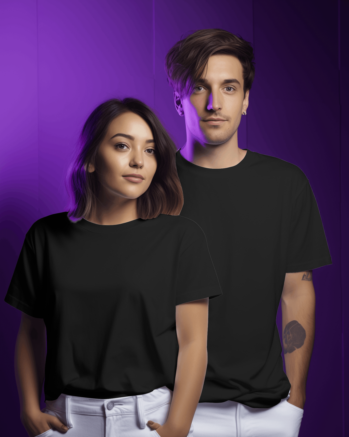 Plain black tshirt for men and women